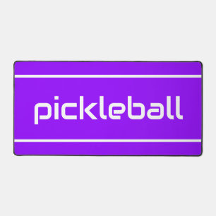 Moderne weiße PICKLEBALL-Streifen auf hellviolette Schreibtischunterlage