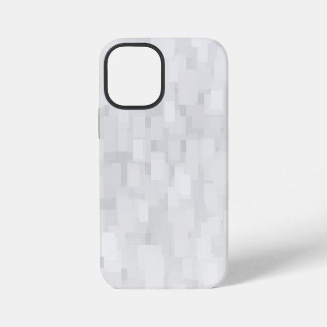 Moderne weiße quadratische Muster iPhone Hülle (Rückseite)