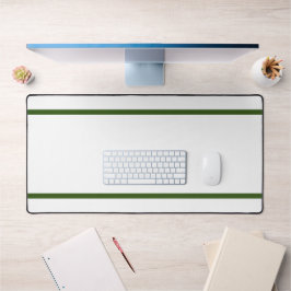 Moderne, weiße, schmalere, dunkelgrüne Streifen Schreibtischunterlage