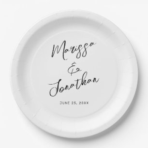 Moderne, weiße Schwarze Hand Pappteller