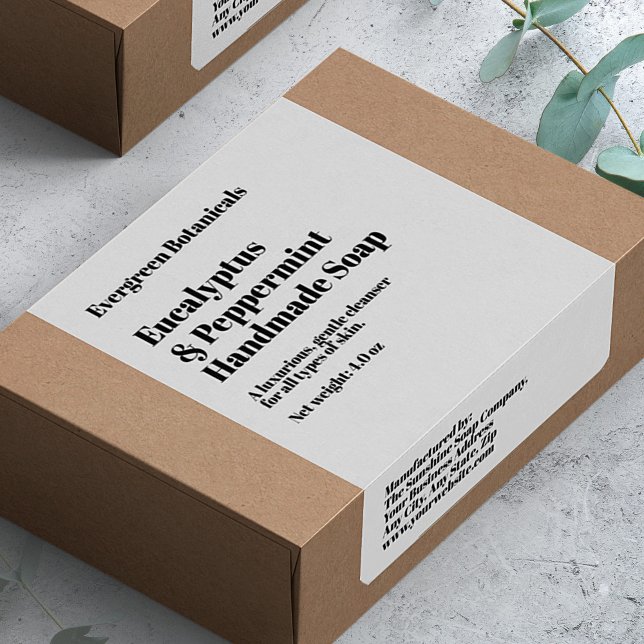 Moderne weiße Seifenverpackungs-Etikette (Von Creator hochgeladen)