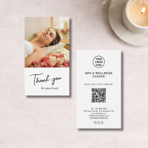 Moderne weiße Spa-Wellness-Dankeskarten Visitenkarte
