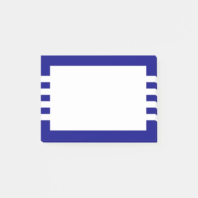 Moderne weiße Streifen Navy Blue Post-it Klebezettel (Vorderseite)