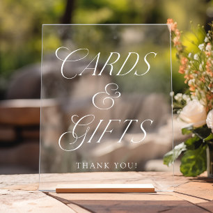 Moderne weiße Typografie Hochzeitskarten und Gesch Acrylschild