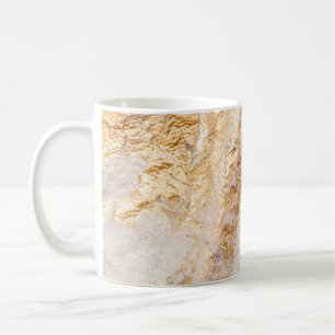 Moderne weiße und goldene Bürste gemalter Hintergr Kaffeetasse