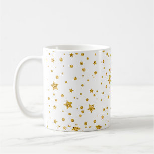 Moderne, weiße und goldene Himmelsstars Kaffeetasse