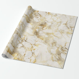 Moderne weiße und goldene Marmoroptik Geschenkpapier