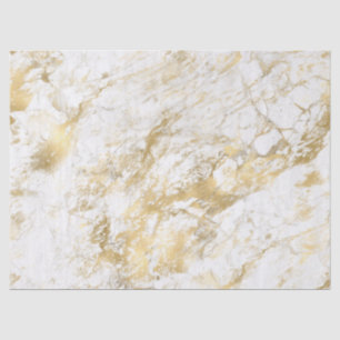 Moderne weiße und goldene Marmoroptik Seidenpapier