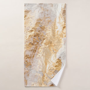 Moderne, weiße und goldfarbene Grundfarbe Tex Badehandtuch