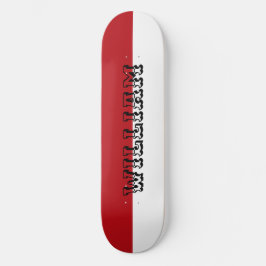moderne weiße und rote personalisierte Name Skateboard