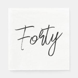 Moderne weiße und schwarze Geburtstagsparty Serviette