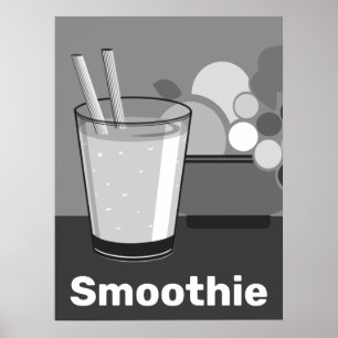 Moderne weiße und schwarze Küche Poster