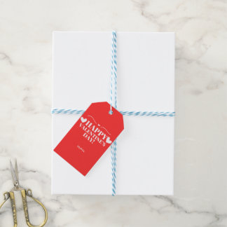 Moderne weiße Valentinstag-Herzen Geschenkanhänger