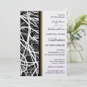 Moderne weiße Wirbel-Hochzeitseinladung Einladung