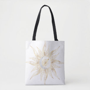 Moderne Weißgold-Sonne-Mond-Planet-Universum-Manda