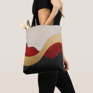 Moderne Welle Gold Rot Schwarz