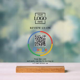Moderne Werbe-Google-Rezensionen QR-Code Geschäft Acrylschild