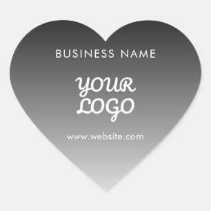 Moderne Werbe-Logo & Text Bearbeitbare Farbe Herz-Aufkleber