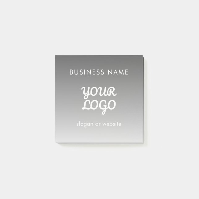 Moderne Werbe-Logo & Text | Bearbeitbare Farbe Post-it Klebezettel (Vorderseite)