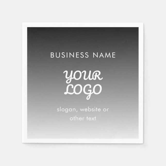 Moderne Werbe-Logo & Text | Bearbeitbare Farbe Serviette (Vorderseite)