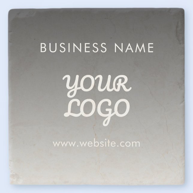 Moderne Werbe-Logo & Text | Bearbeitbare Farbe Steinuntersetzer (Von Creator hochgeladen)