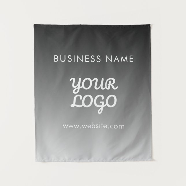 Moderne Werbe-Logo & Text | Bearbeitbare Farbe Wandteppich (Vorderseite)