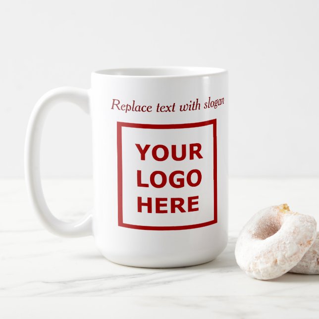 Moderne Werbeunternehmen-Logo-Slogan-Website Kaffeetasse (Mit Donut)