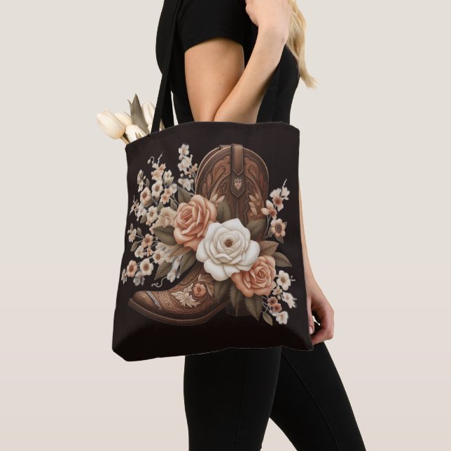 Moderne Western-Blume mit Cowboy-Boot (Von Nahem)
