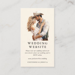 Moderne Western Boho Wedding Website Begleitkarte