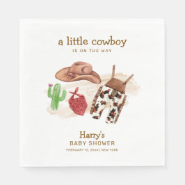Moderne Western Desert Cactus Cowboy Baby Shower Serviette