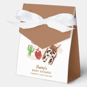 Moderne Western Desert Kaktus Cowboy Baby Shower Geschenkschachtel