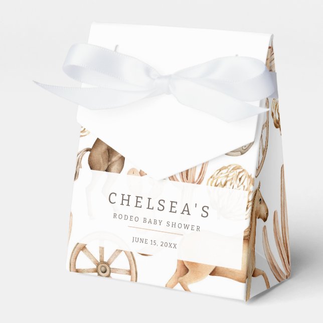 Moderne Western Rodeo Wasserfarbe Kinderdusche Geschenkschachtel (Vorderseite)