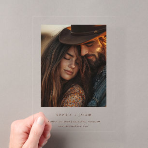 Moderne westliche Foto-Stiefel Save the Date  Acryleinladungen