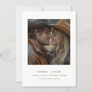 Moderne westliche Foto-Stiefel Save-the-Date-Karte Einladung