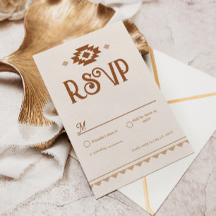 Moderne westliche Hochzeits-Antwortkarte RSVP Karte
