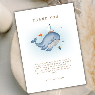 Moderne Whale Nautica Babydusche Dankeskarte