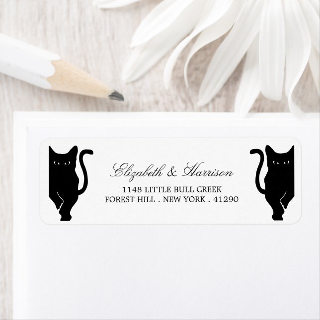 Moderne whimsical Black Cat Wedding (Insitu)