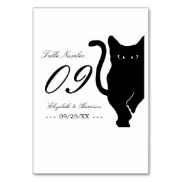 Moderne whimsical Black Cat Wedding Tischnummer