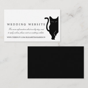 Moderne whimsical Black Cat Wedding Website Beilag Begleitkarte