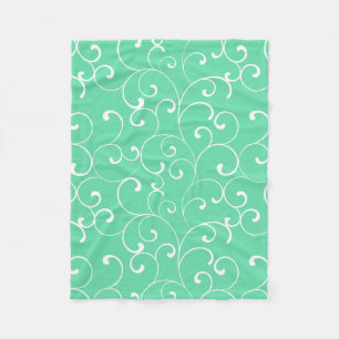 Moderne Whimsical Curls Aqua Fleecedecke