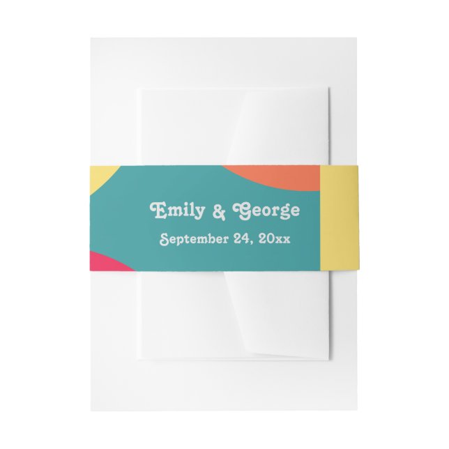 Moderne Whimsical farbenfrohe Groovy Abstrakte Hoc Einladungsbanderole (Vorderseite Beispiel)