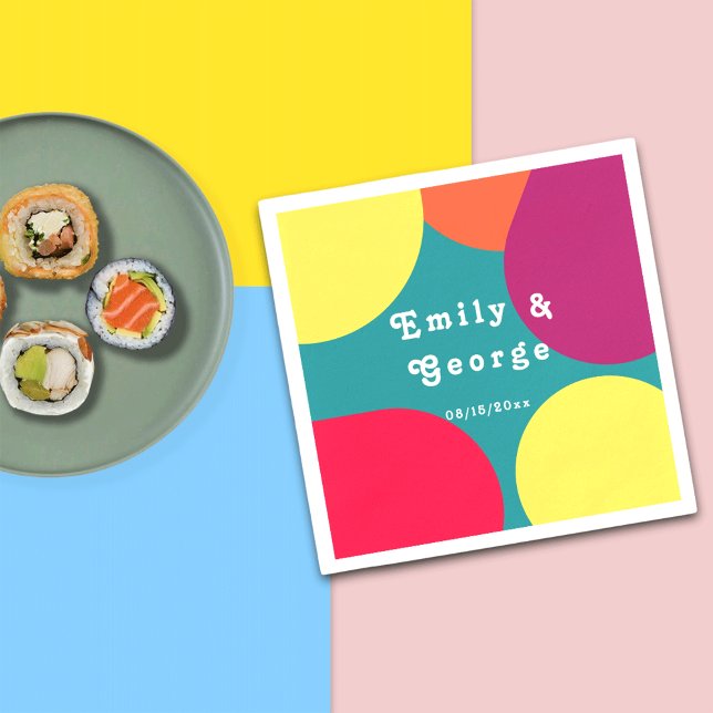 Moderne Whimsical farbenfrohe Groovy Abstrakte Hoc Serviette (Von Creator hochgeladen)