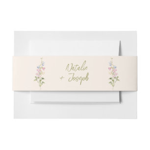 Moderne Whimsical Florale Wildblumen Sommerhochzei Einladungsbanderole