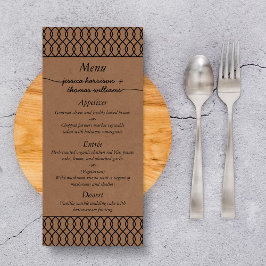 Moderne "Whimsical Kraft Wedding Menu Cards" Werbekarte