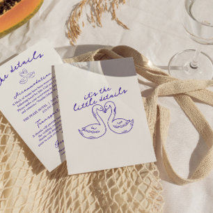 Moderne Whimsical Retro Vintage 70er Hochzeitsdeta Begleitkarte