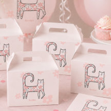 Moderne Whimsical-Rosa-Katze Perfekte Geburtstagsf