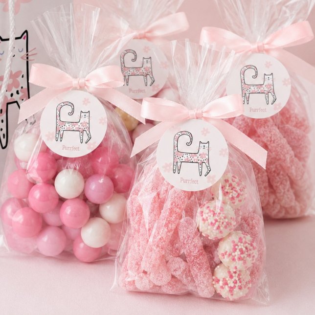 Moderne Whimsical-Rosa-Katze Perfekte Party  Geschenkanhänger (Von Creator hochgeladen)