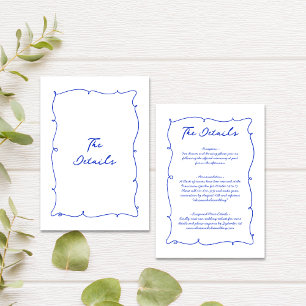 Moderne whimsical Wavy Hand Drawn Wedding Details Begleitkarte