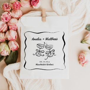 Moderne & Whimsische Handgezeichnete Hochzeit Geschenktütchen