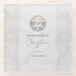 Moderne Whimsy-Dolphin-Hochzeit Glasuntersetzer